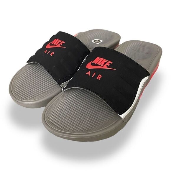 Nike Air Max Camden Slides Sandals Grey Red CZ4665-002 Size 6Y/ Womens 7.5 NWT - Picture 1 of 6